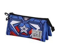 Marvel Captain America Tekk Costume-Astuccio Triplo FAN 2.0, Blu, 23 x 11 cm