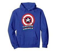 Marvel Captain America with Shield Felpa con Cappuccio, Unisex per Adulti, Blu Reale, S