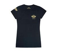 Marvel Captain T-Shirt Shield Logo Womens Ladies Top da Supereroe in Nero