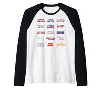 Marvel Character Names Stacked Logo Raglan Baseball Tee
