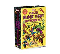 Marvel Classic Black Light Notecard Set 24 Oversized Cards + Envelopes for Any and All Occasions