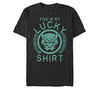 Marvel Classic-Lucky Panther Organic Short Sleeve T-Shirt, Black, XL Unisex