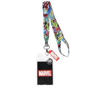BioWorld Merchandising Lanyard porta badge Marvel Comic Book grafica ID con charm in gomma 2"