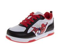 Marvel Comic Superhero Character Sneakers - Scarpe Spiderman Hero Sneaker per ragazzi (taglie: 11-13 bambini piccoli/1-4 bambini), Bianco - Nero, 1 Big Kid