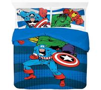 Marvel Comics Avengers - Set copripiumino matrimoniale in 100% cotone, collezione supereroi, include federe da 50 x 70 cm