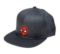 Marvel Comics - Cappello da Baseball da Uomo con Visiera Piatta, Ricamato/Stampato, Spiderman Nero, Taglia Unica