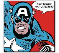 Marvel Comics Captain America for Truth And Justice Quadro su Tela, 40 x 40 cm