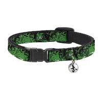 MARVEL COMICS Cat Collar Breakaway with Bell The Hulk Stacked NARROW Fits 8.5-12