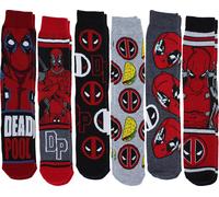 Marvel Comics Deadpool Collage Uomo Casual Calzini, 6-Pack, Misura 8-12