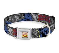 MARVEL COMICS Dog Collar AVA-Marvel Comics Logo Full Color BLACK PANTHER Action