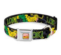 MARVEL COMICS Dog Collar AVA-Marvel Comics LOKI in Action Black/Gray/Yellow/Gre