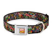 MARVEL COMICS Dog Collar AVA-Marvel Comics Retro Marvel Comic Books Stacked CLO