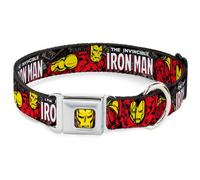 MARVEL COMICS Dog Collar IMA-Iron Man Face Red/Yellow THE INVINCIBLE IRON MAN S