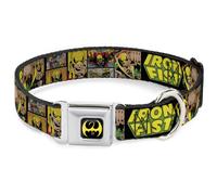 MARVEL COMICS Dog Collar MCS-Iron Fist Dragon Logo Full Color Black/Yellow Retro