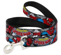 MARVEL COMICS Dog Leash THE AMAZING SPIDER-MAN Stacked Comic Books/Action Poses