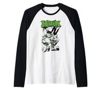 Marvel Comics Hulk Punch Smudge Maglia con Maniche Raglan