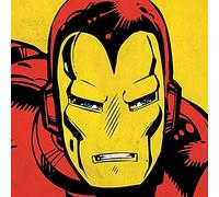 Marvel Comics Iron Man Close-Up su Tela, 40 x 40 cm, Motivo: Impronte, Colore: Multicolore