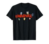 Marvel Comics Logo with Heroes Maglietta