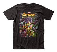 Marvel Comics Personaggio Libro Collage The Avengers Infinito War Maglietta Nero