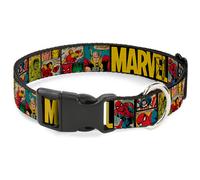 MARVEL COMICS Plastic Clip Collar MARVEL/Retro Comic Panels Black/Yellow WIDE-Sm