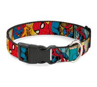 MARVEL COMICS Plastic Clip Collar Spider-Man Comic Strip NARROW-Large 9.5-14.5"