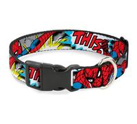 MARVEL COMICS Plastic Clip Collar Spider-Man w/Action Verbiage NARROW-Small 7-8.