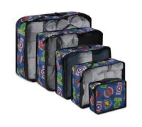 Marvel Comics Set di 5 cubi da imballaggio - Spiderman, Ironman, Capitan America - 5 pezzi cubi da imballaggio a compressione accessori essenziali da viaggio - Set organizer per valigie - per bambini