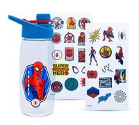 Marvel Comics Spider-Man Cerniera Manico Plastica Acqua Bottiglia e Sticker Set