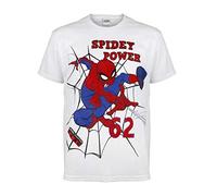 Marvel Comics Spider-Man Spidey Potenza Ragazzi T-Shirt Bianca 104 | età 2-13, i Vestiti dei Bambini, Avengers Spiderman Top, Bambino agli Adolescenti, Ragazzi Compleanno Idea Regalo