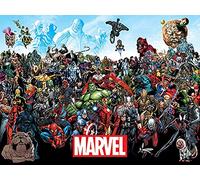 MARVEL COMICS Stampa su Tela Universo Marvel, Cotone, Multicolore, 3,20 x 60,00 x 80,00 cm