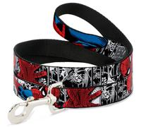MARVEL COMICSDog Leash 6-FEET Spider-Man Action ESCAPE IMPOSSIBLE Gray WIDE 1.5"