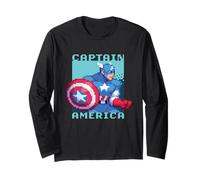 Marvel Cosmic Invasion Captain America Retro Pixel Graphics Maglia a Manica