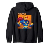 Marvel Cosmic Invasion Game Nova Retro Pixel Graphics Felpa con Cappuccio