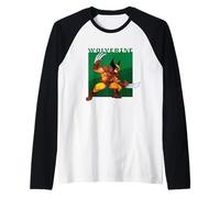 Marvel Cosmic Invasion X-Men Wolverine Retro Pixel Graphics Maglia con Maniche Raglan