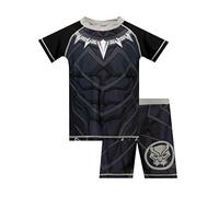 Marvel Costume da Bagno per Ragazzi a Due Pezzi Black Panther Nero 7-8 Anni