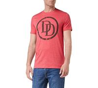 Marvel Logo Daredevil T-Camicia, Rosso (Heather Red Htr), M Uomo