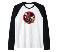 Marvel Deadpool 30th Birthday Party Infinity Gauntlet Funny Maglia con Maniche Raglan
