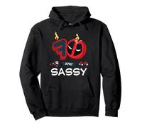 Marvel Deadpool 70th Birthday Party "70 and Sassy" Funny Felpa con Cappuccio