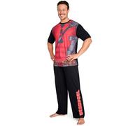 Marvel Deadpool And Wolverine Pigiama Uomo, Abbigliamento da Casa - Regalo Uomo e Adolescente (Deadpool Nero/Rosso, 2XL)