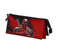 Marvel Deadpool Bad-Astuccio Triplo, Rosso, 23 x 11 cm