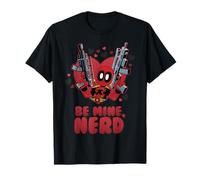 Marvel Deadpool Be Mine Nerd San Valentino Maglietta