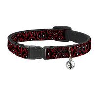 MARVEL DEADPOOL Cat Collar Breakaway with Bell Deadpool Splatter Logo Scattered