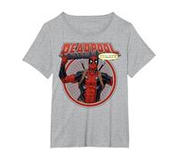 Marvel Deadpool Chump in A Deadpool Tee Maglietta, Donna Plus-Size, Grigio Melange, 3X
