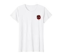 Marvel Deadpool Corner Chest Logo Maglietta, Donna, Bianco, L