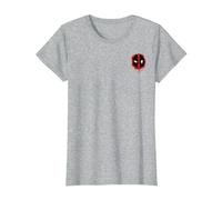 Marvel Deadpool Corner Chest Logo Maglietta, Donna, Grigio Melange, 3XL