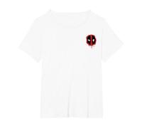 Marvel Deadpool Corner Chest Logo Maglietta, Donna Plus-Size, Bianco, 6X