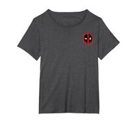 Marvel Deadpool Corner Chest Logo Maglietta, Donna Plus-Size, Grigio Scuro, 1X