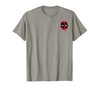 Marvel Deadpool Corner Chest Logo Maglietta, Uomo, Ardesia, L