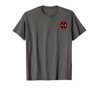Marvel Deadpool Corner Chest Logo Maglietta, Uomo, Asfalto, XL