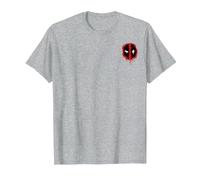 Marvel Deadpool Corner Chest Logo Maglietta, Uomo, Grigio Melange, XXL